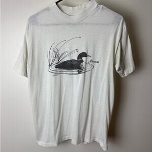 Minnesota Common Loon Nature Tee Vintage Bird 90s Single Stitch - M/S